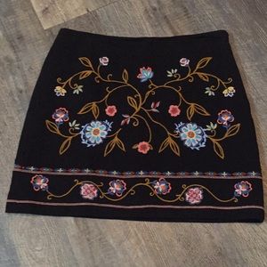 LOFT Embroidered Boho Style Skirt